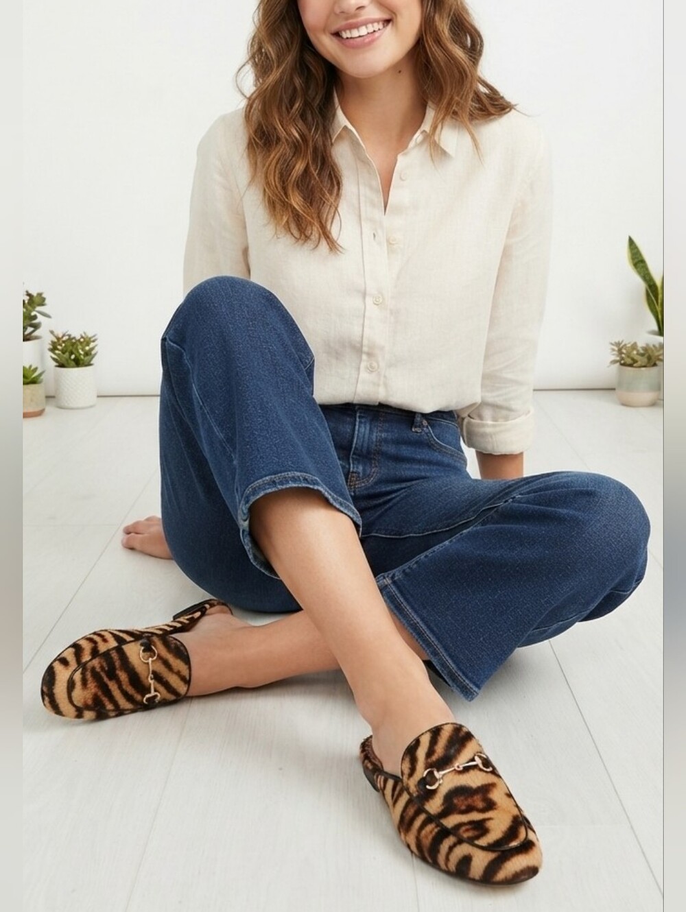 Sam Edelman Linnie Leopard Print Mule Loafers Women’s Size 7